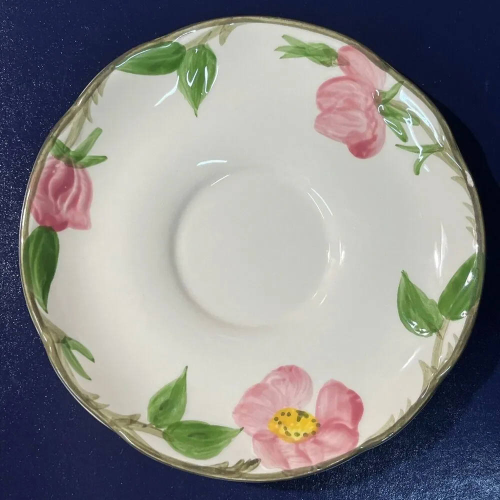 VTG Franciscan Desert Rose Tea Cups & Saucers Set Of 4 Hand Painted USA‎
